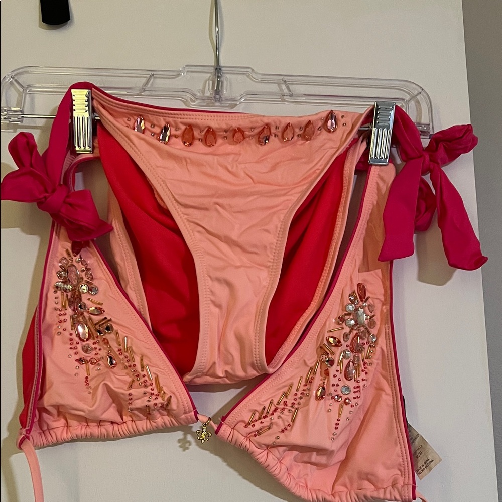 Miss Me Embellished Pink Bikini Set - Picture 5 of 8